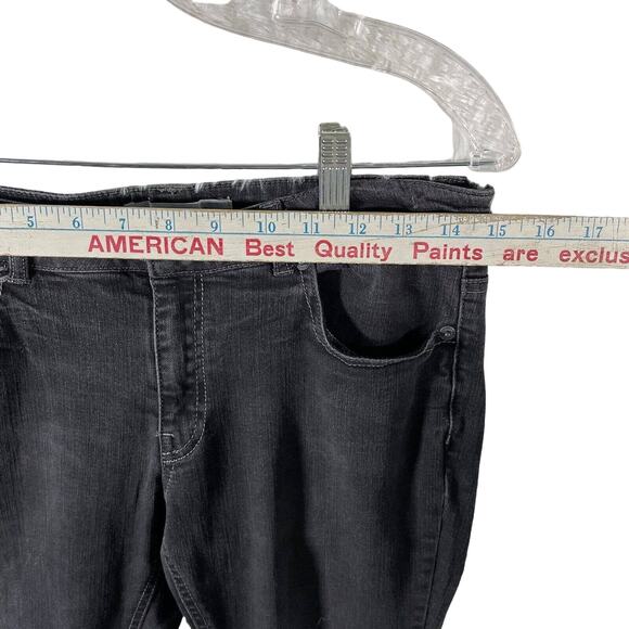 Kenneth Cole Reaction Womens 6 Distressed Low Rise Black Skinny Jeans Stretch - Picture 6 of 9